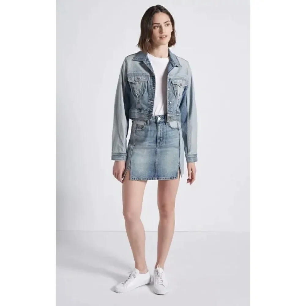 Current/Elliott Reversed Mashed Mini Denim Skirt Size 25